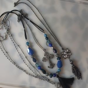 Lot of four long necklaces